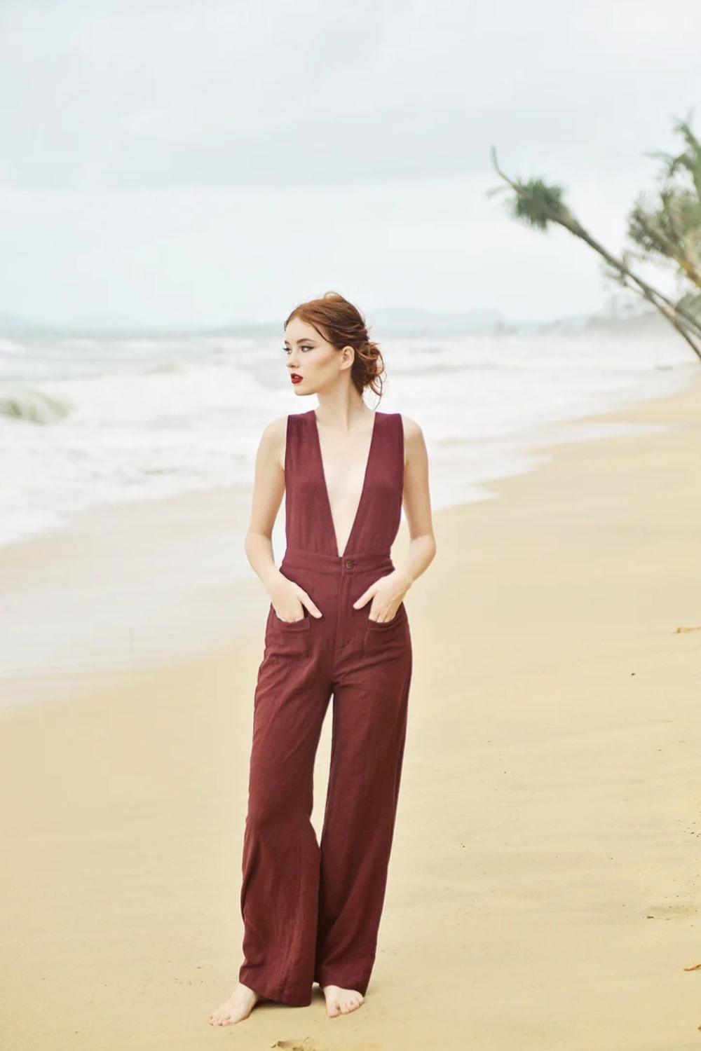 Linen Pinafore Jumpsuit