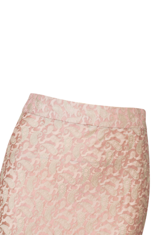 Rose Heritage Mulberry Silk Midi Skirt with Side Slit
