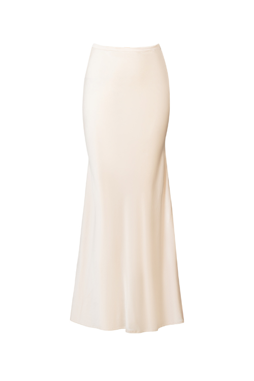Coco Floor-Length Mulberry Silk Maxi Skirt – Champagne