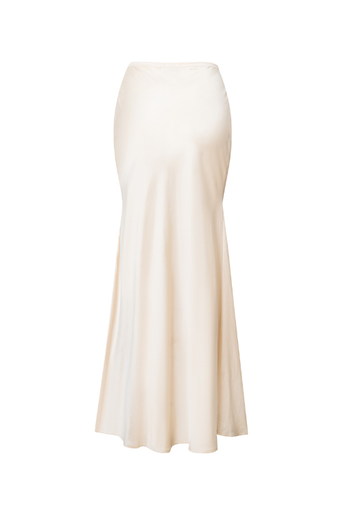 Coco Floor-Length Mulberry Silk Maxi Skirt – Champagne