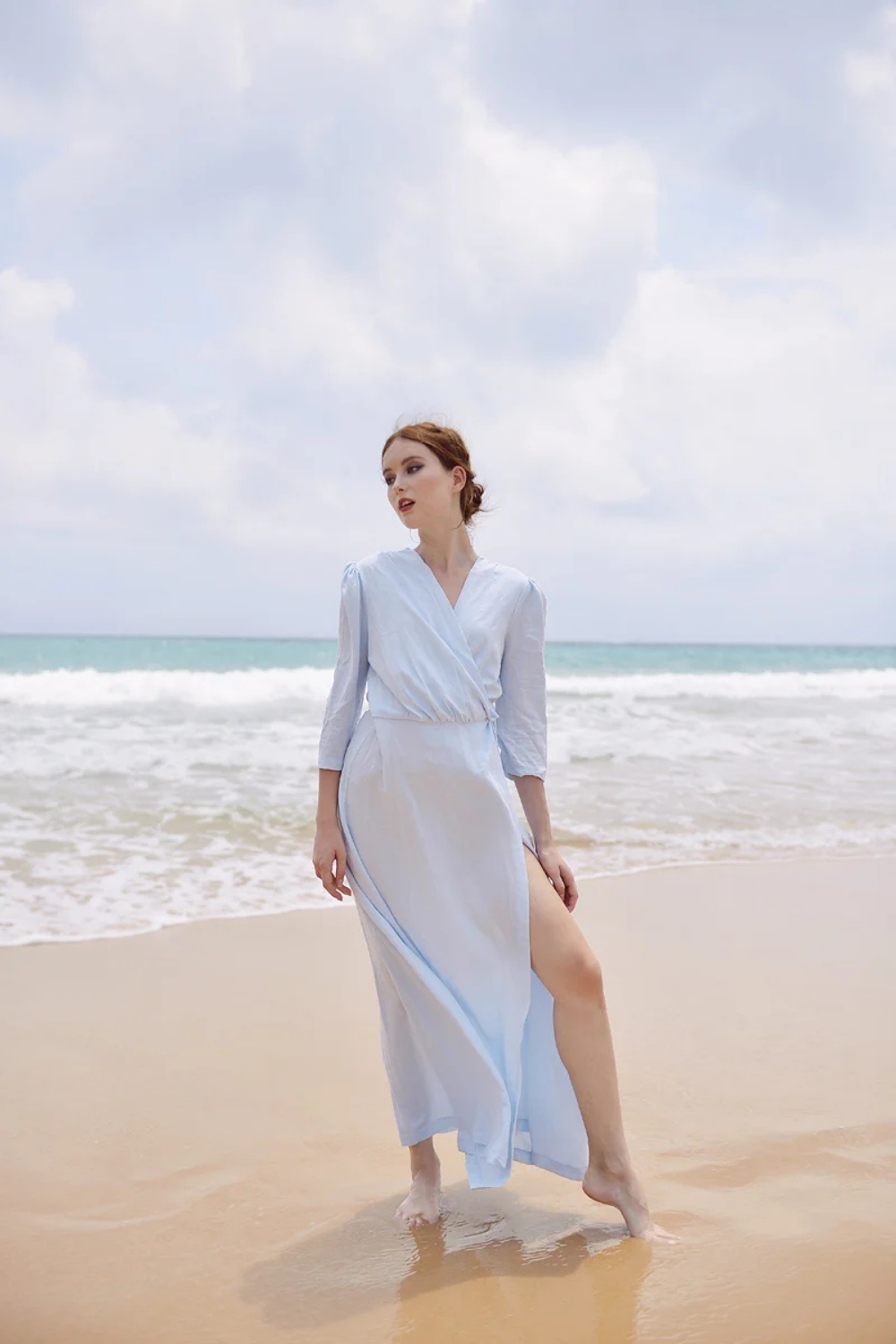 Organic Cotton Wrap Maxi Dress