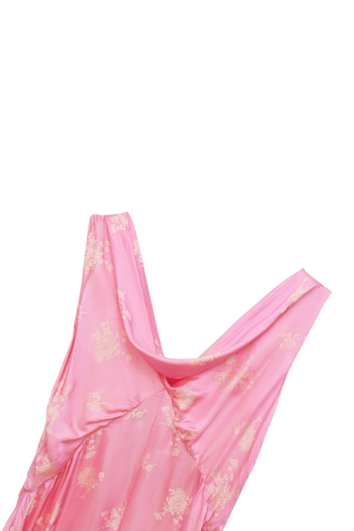 Bloom Heritage Silk Floor-Length Maxi Dress with Cowl Neck