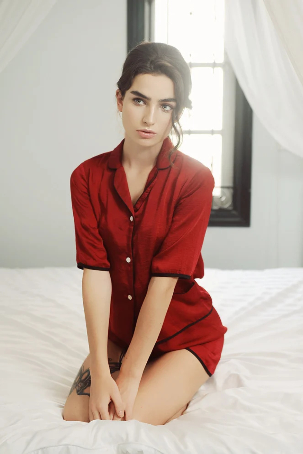 Short Silk PJs Set for Women