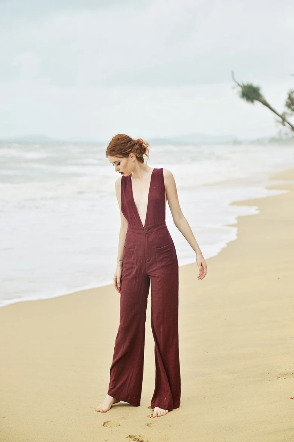 Linen Pinafore Jumpsuit
