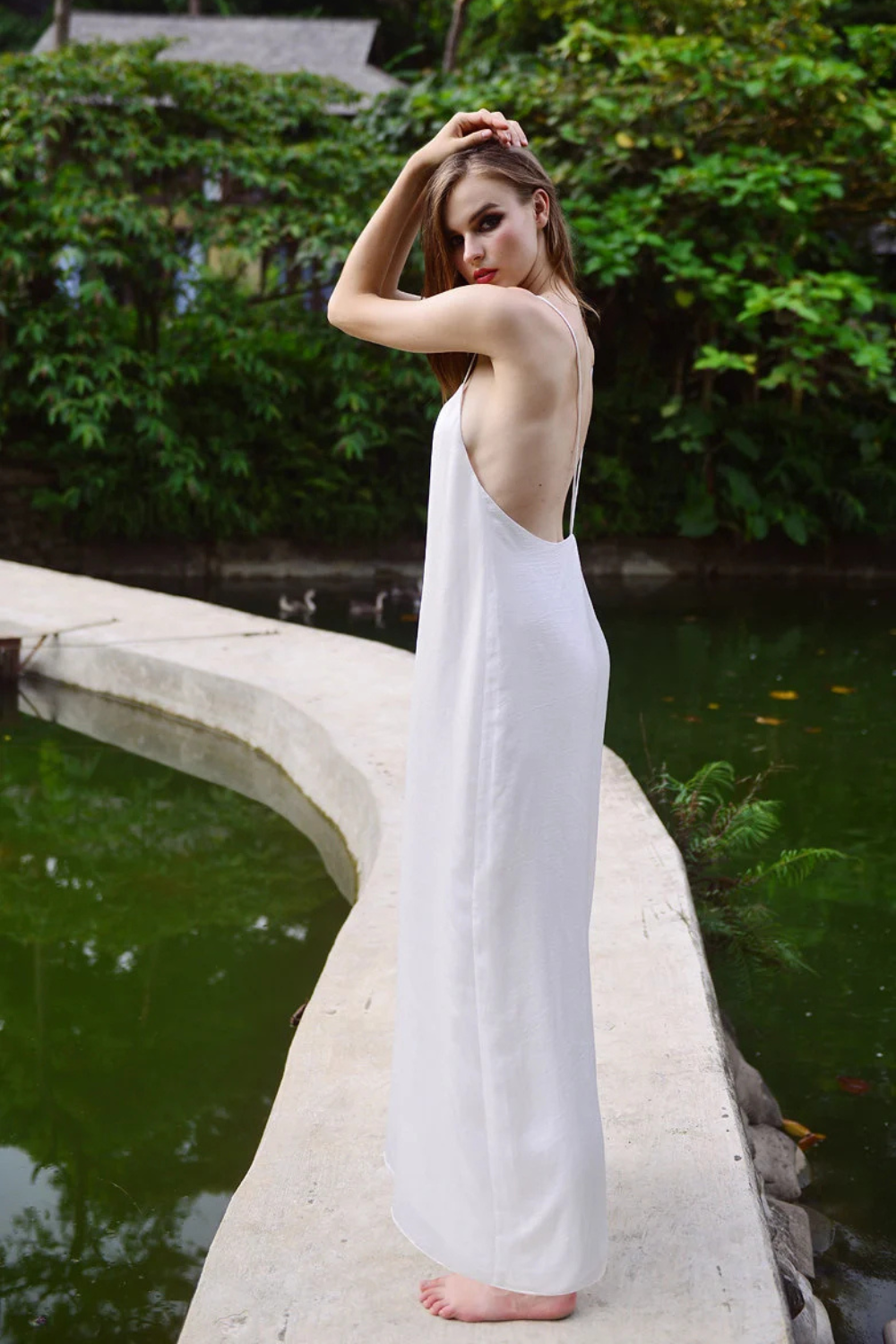 Silk Dress Maxi - Silk Nightgown - Beach Wedding Slip - Backless Silk Gown - Gift For Bride