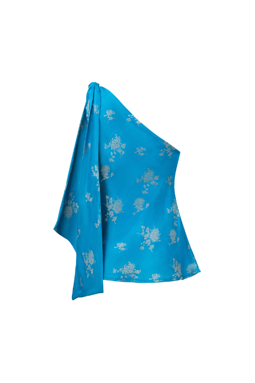 Séréna Asymmetric Heritage Mulberry Silk Tie Top