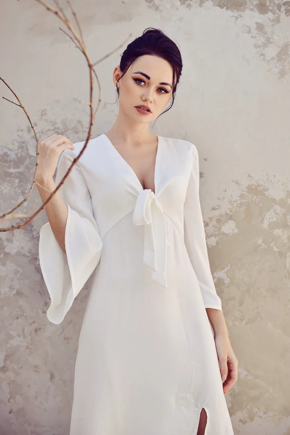 Long Sleeve Silk Dress - Lelasilk Silk Gown - Event Silk Gown - Wedding Guest Gown