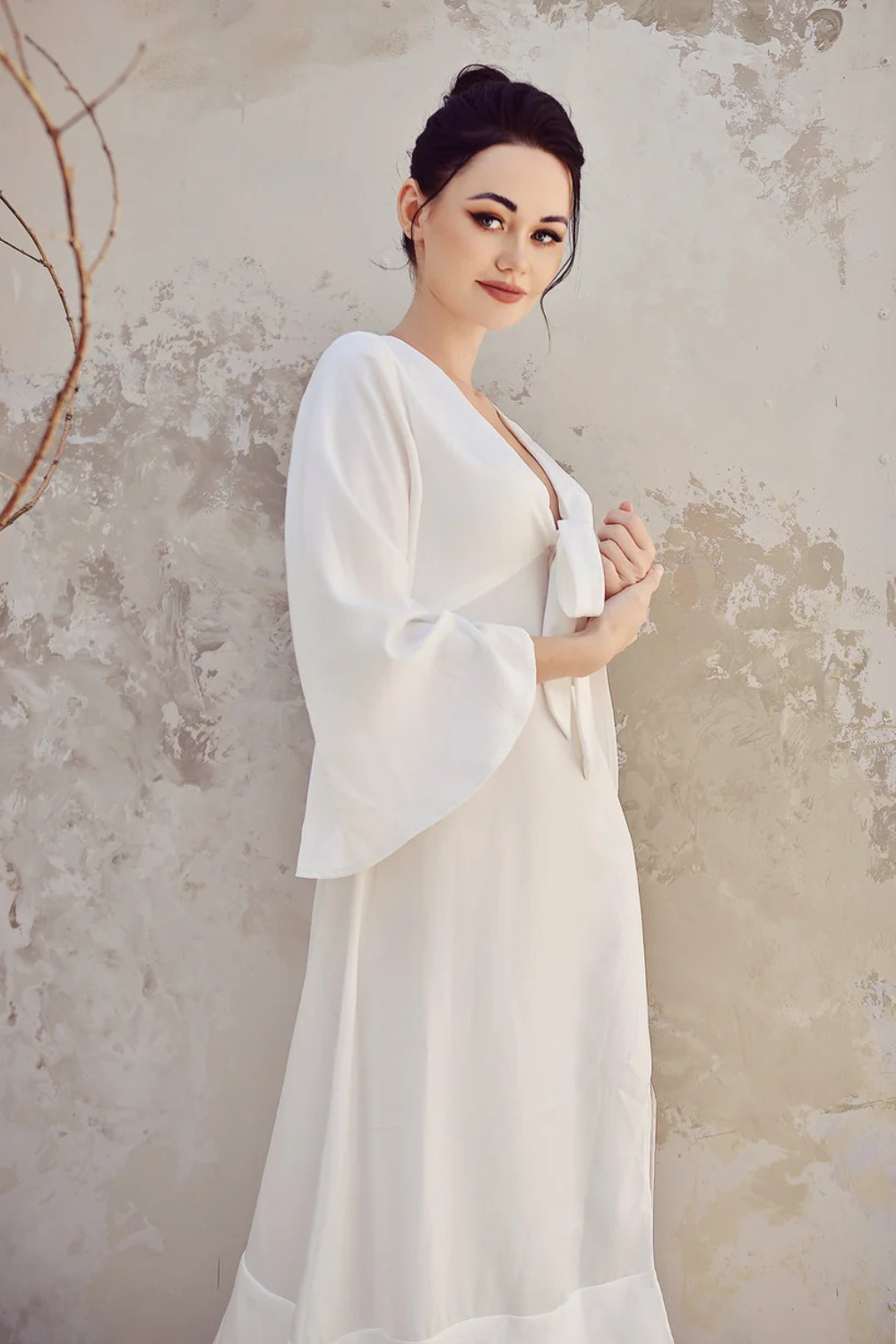 Long Sleeve Silk Dress - Lelasilk Silk Gown - Event Silk Gown - Wedding Guest Gown