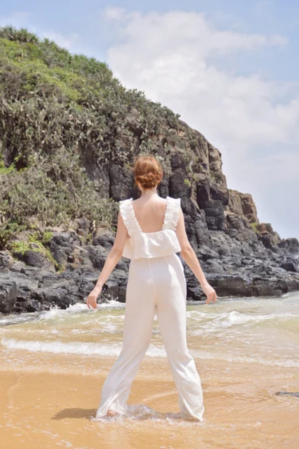White Linen Top - Summer Crop Top - Linen Crop Top Women