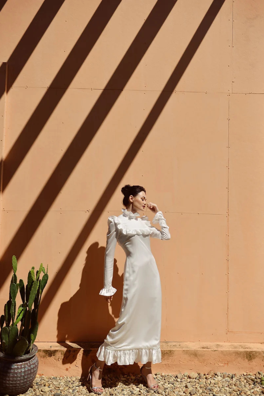 Silk Dress White - Long Sleeve - Silk Dress Women - Long Silk Dress