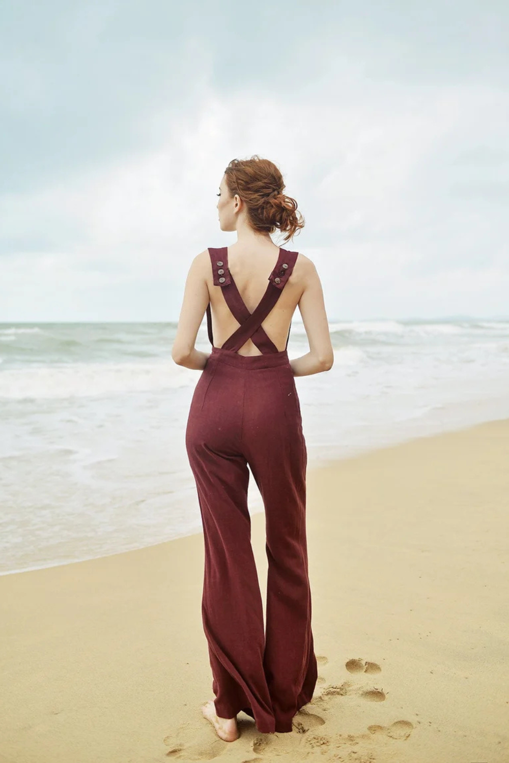 Linen Pinafore Jumpsuit