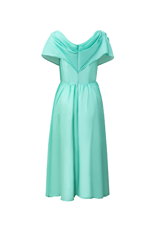Linh-Marie Midi Off-the-Shoulder Silk Dress