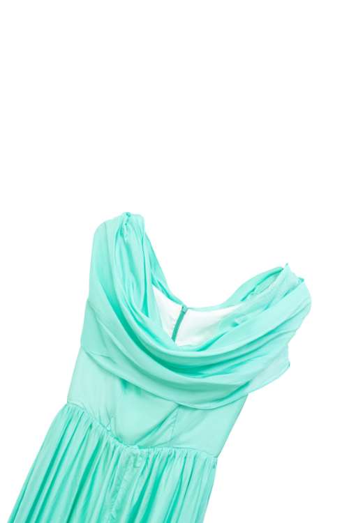 Linh-Marie Midi Off-the-Shoulder Silk Dress