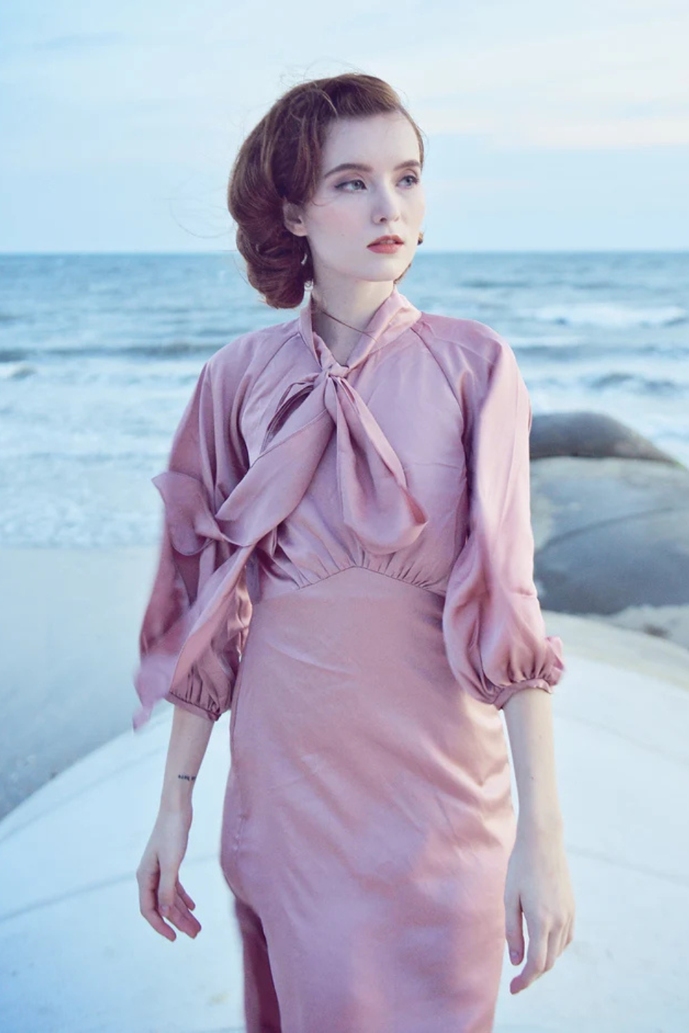 Simple Silk Midi Wedding Dress