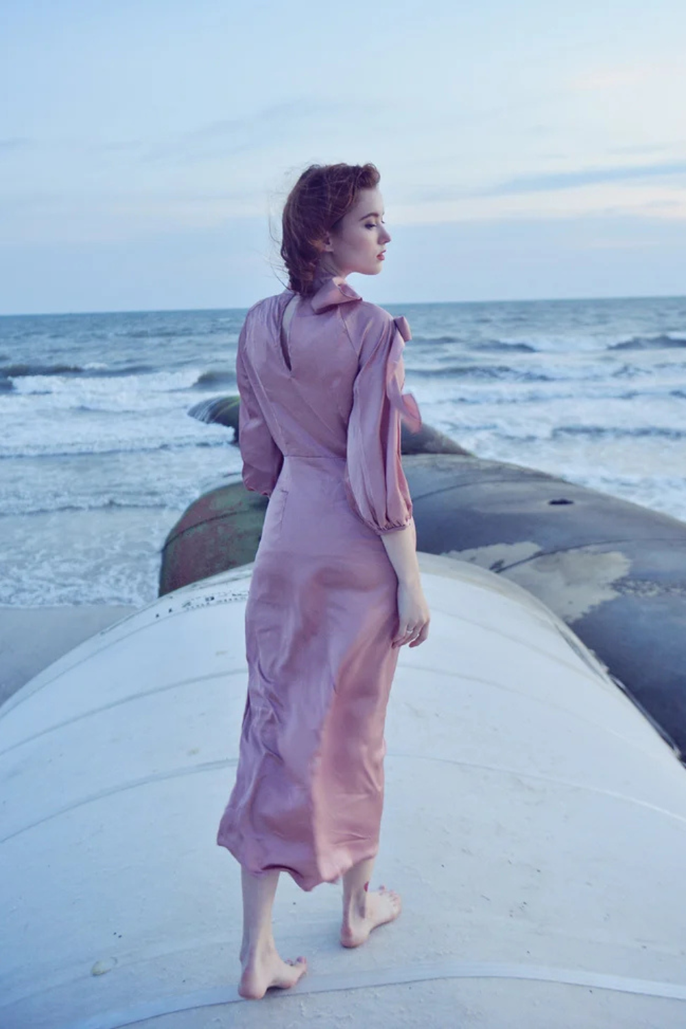 Simple Silk Midi Wedding Dress