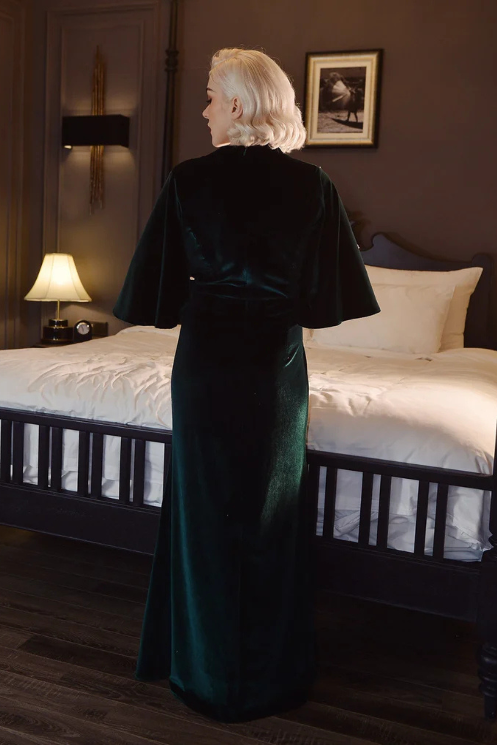 Velvet V-neck Gown - Velvet Maxi Dress