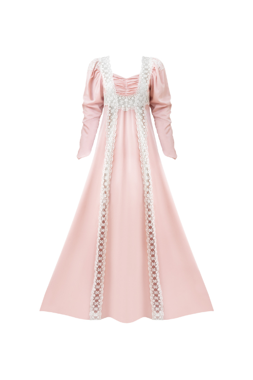 Corinne Maxi Silk Dress with Lace Details