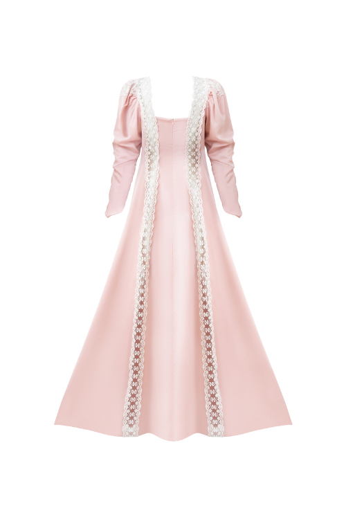 Corinne Maxi Silk Dress with Lace Details