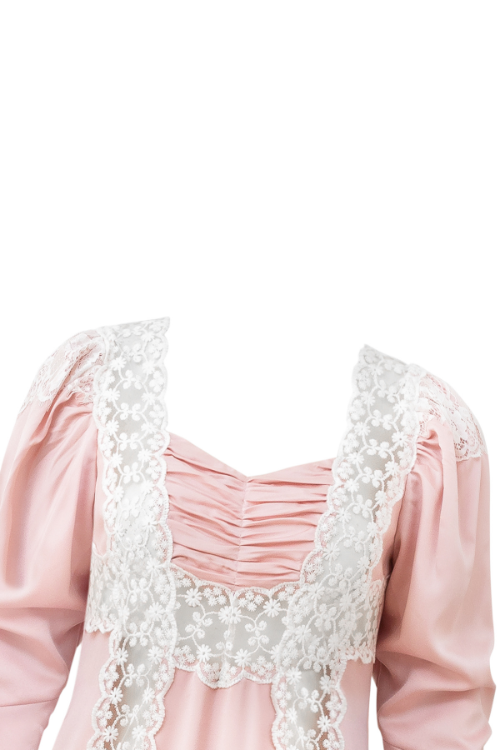 Corinne Maxi Silk Dress with Lace Details
