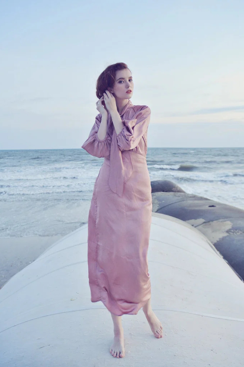 Simple Silk Midi Wedding Dress