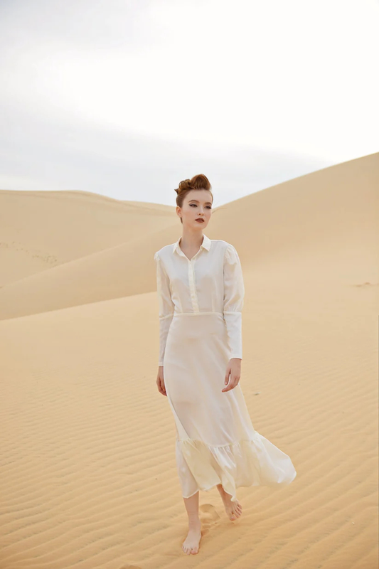 Ivory Silk Dress - Lelasilk Silk Gown - Event Silk Gown - Wedding Guest Gown