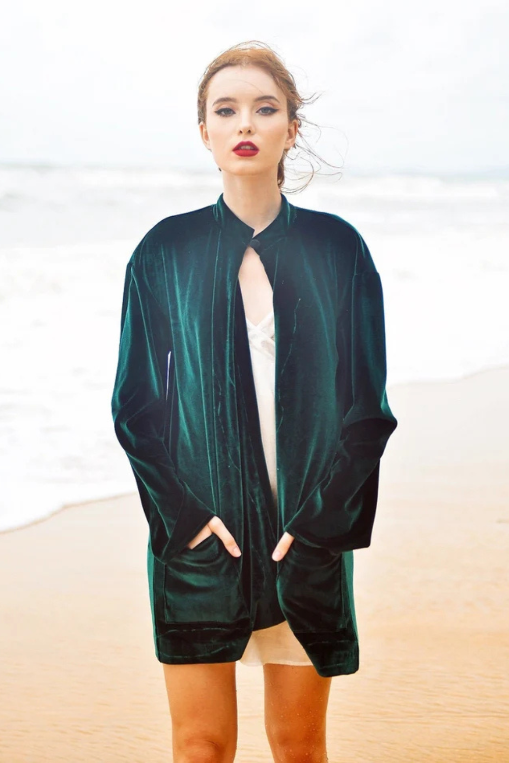 Women Cardigan Velvet - Classic Velvet Cardigan - Long Sleeve Jacket - Winter Velvet Coat