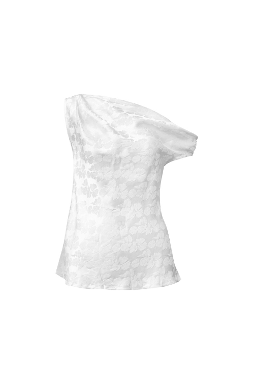 Clarisse Asymmetrical Heritage Mulberry Silk Blouse