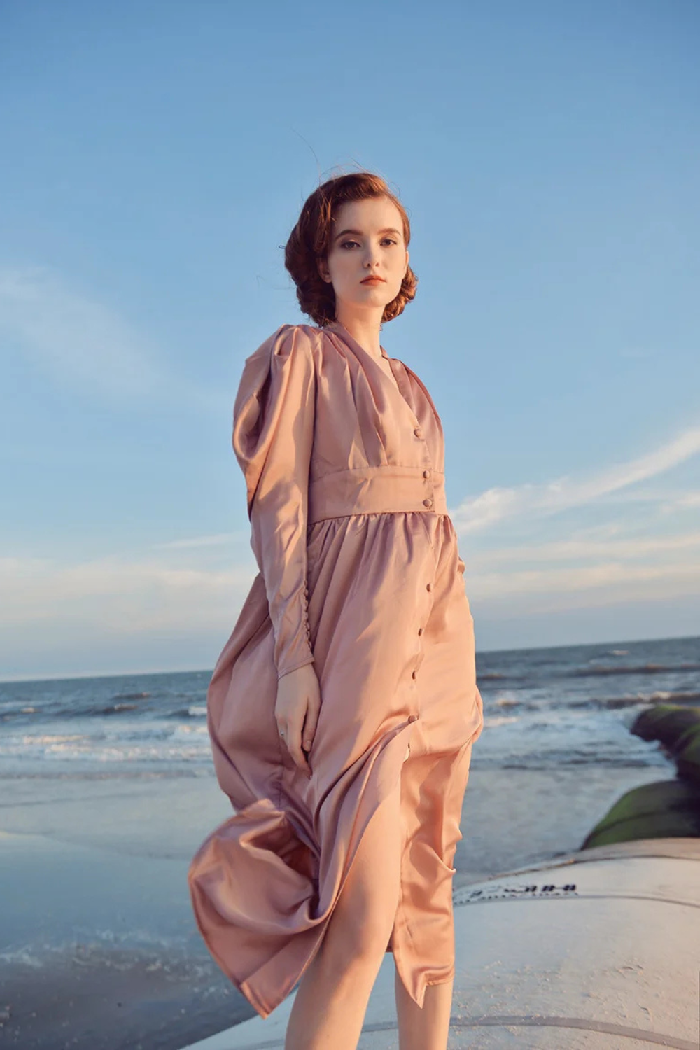 Vintage Silk Midi Dress