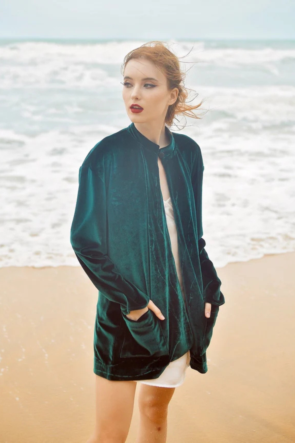 Women Cardigan Velvet - Classic Velvet Cardigan - Long Sleeve Jacket - Winter Velvet Coat