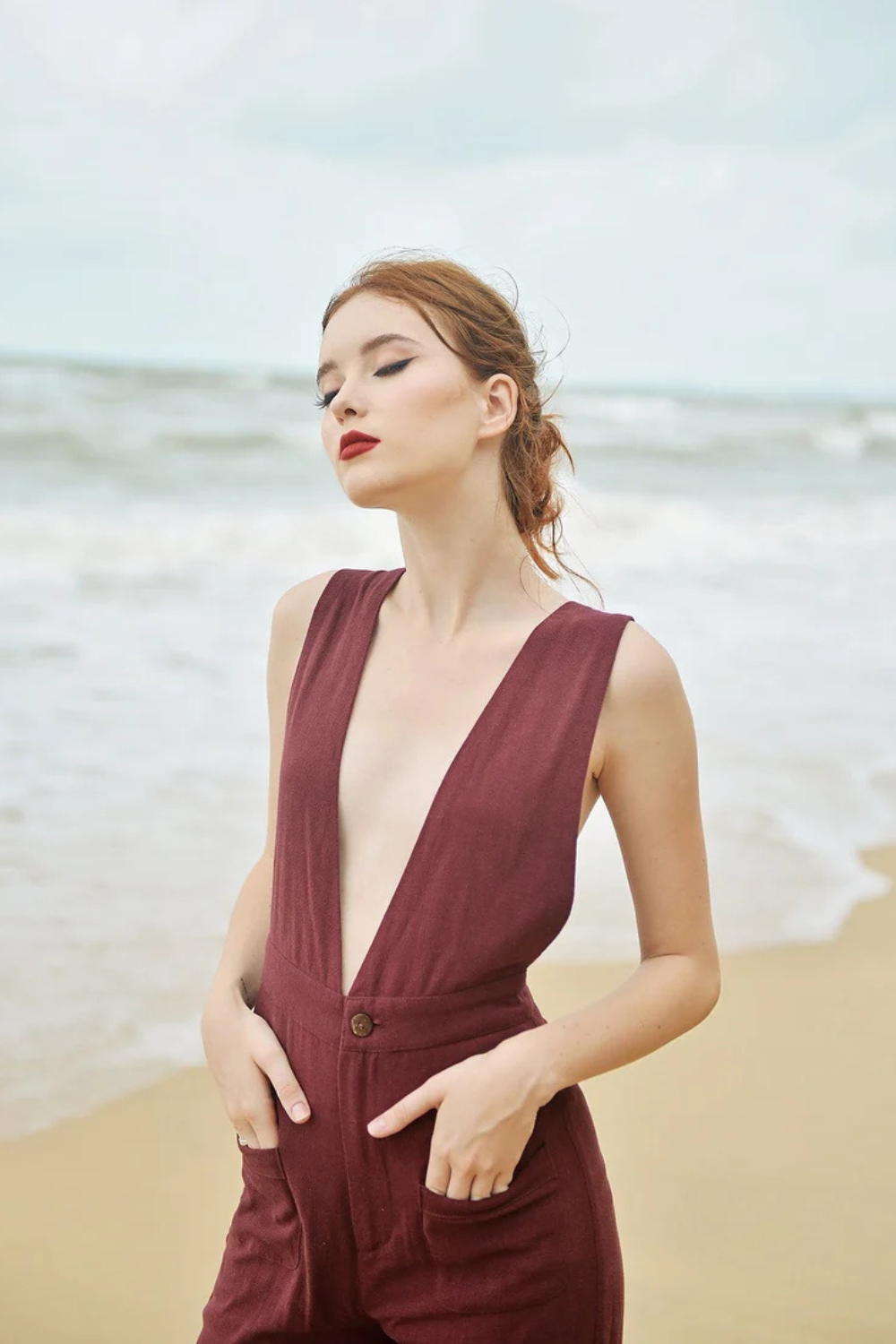 Linen Pinafore Jumpsuit