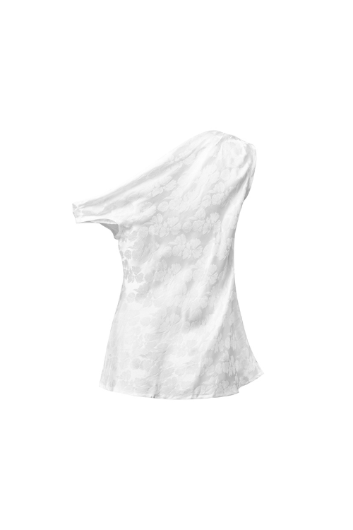 Clarisse Asymmetrical Heritage Mulberry Silk Blouse