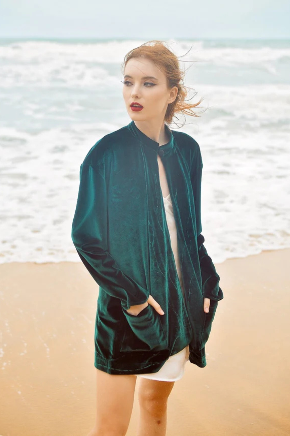 Women Cardigan Velvet - Classic Velvet Cardigan - Long Sleeve Jacket - Winter Velvet Coat