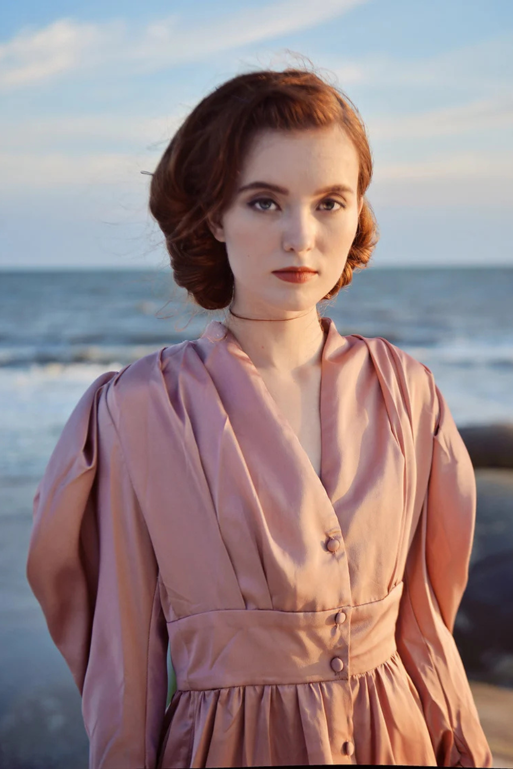 Vintage Silk Midi Dress