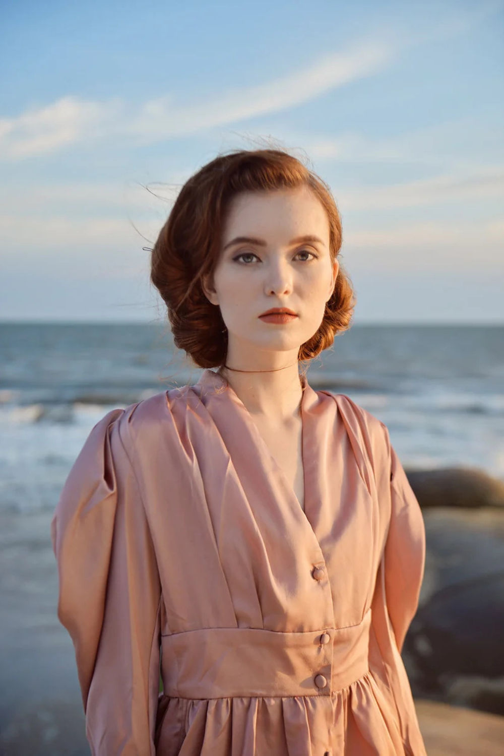 Vintage Silk Midi Dress