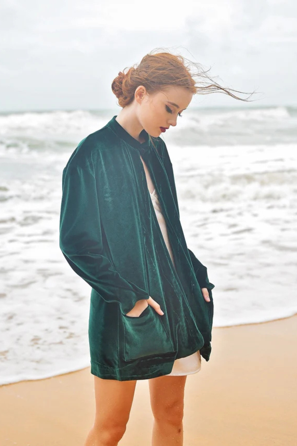 Women Cardigan Velvet - Classic Velvet Cardigan - Long Sleeve Jacket - Winter Velvet Coat