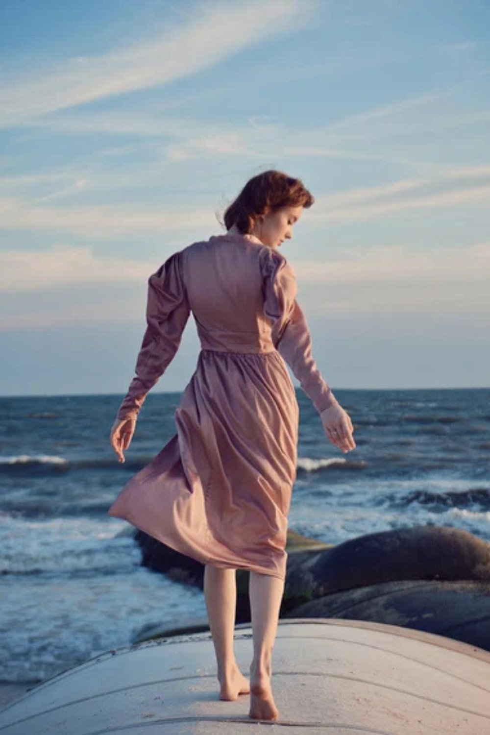 Vintage Silk Midi Dress