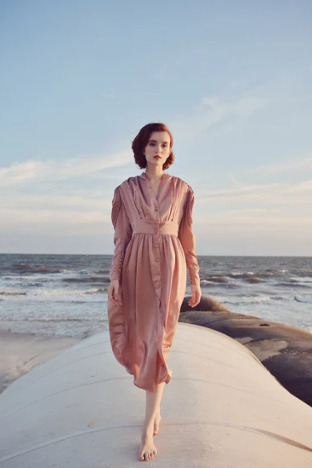 Vintage Silk Midi Dress