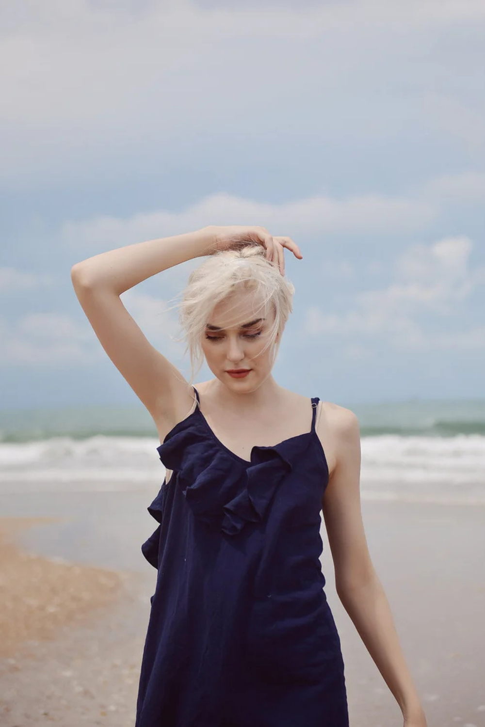 Lowback Linen Dress - Long Linen Dress - Linen Cotton Slip - Sides Slit Dress