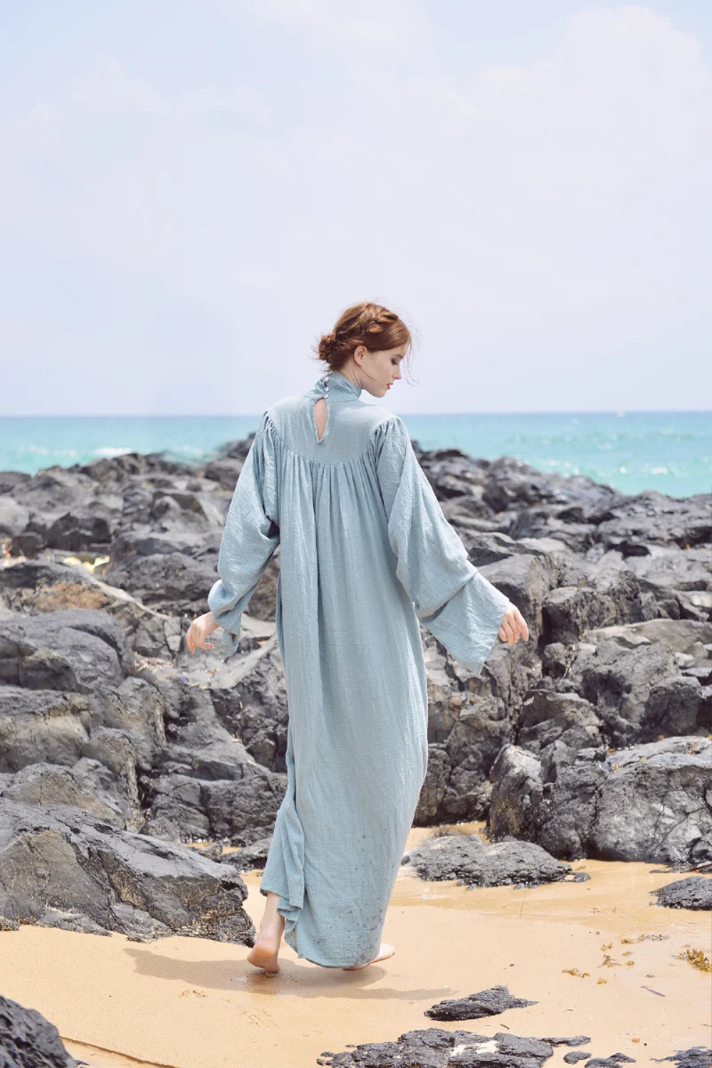 Beatrice Edwardian Linen Gauze Kaftan Dress
