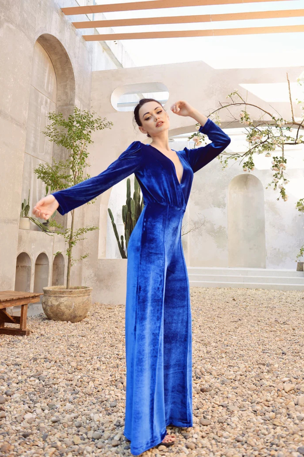 Jumpsuit Women Long Sleeve - Jumpsuit for Women - Women Jumper with Sleeves - Long Velvet Romper