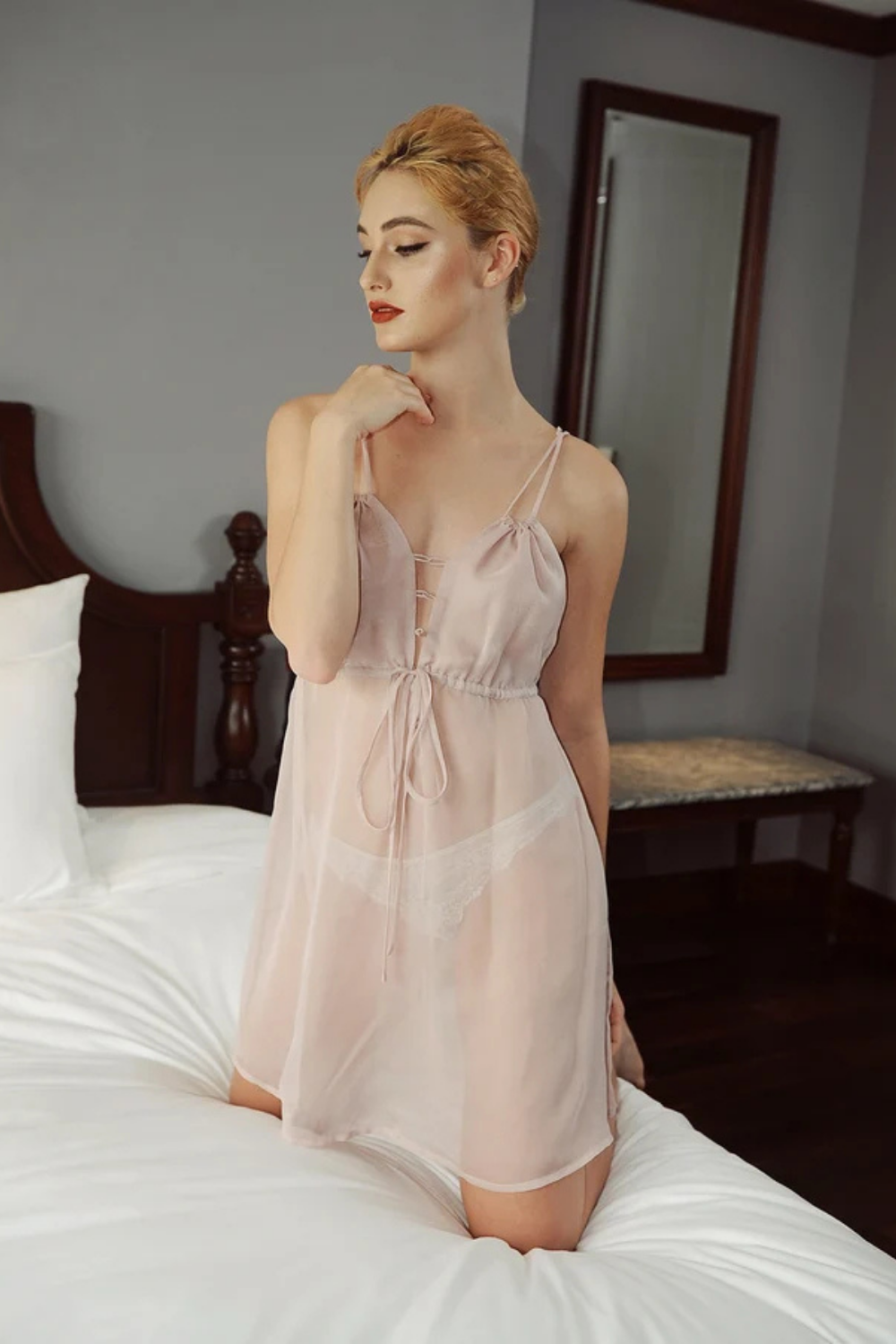 Sexy Sheer Dress - Sheer Dressing Gown -  Sheer Women Nighties