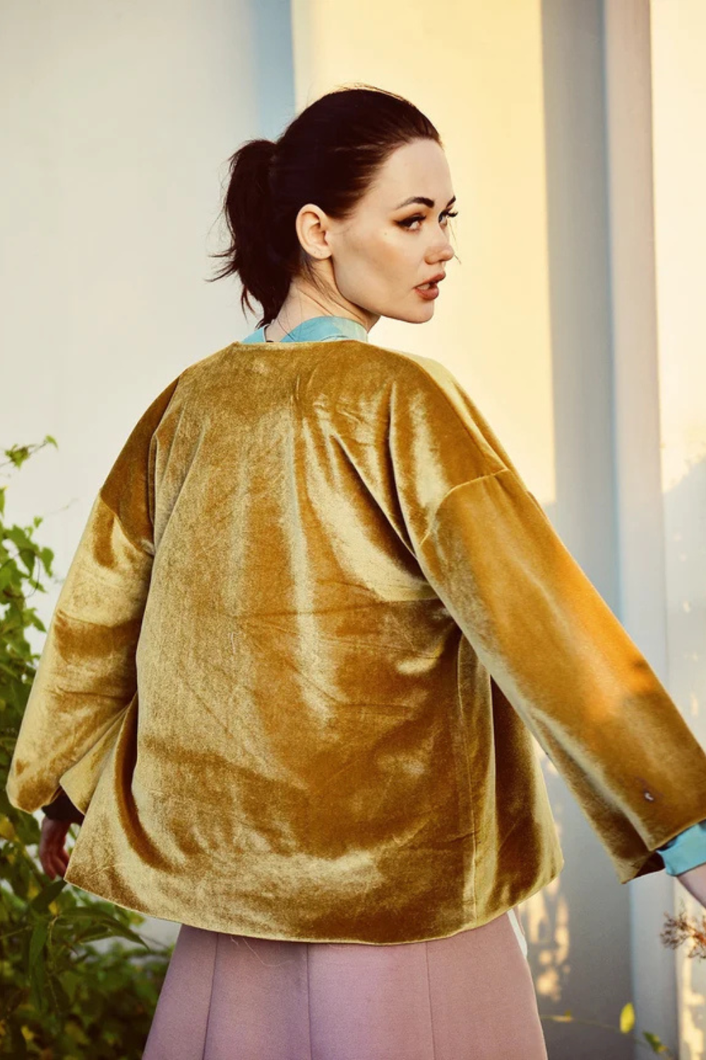 Women Cardigan Jacket - Fall Velvet Cardigan - Long Sleeve Jacket