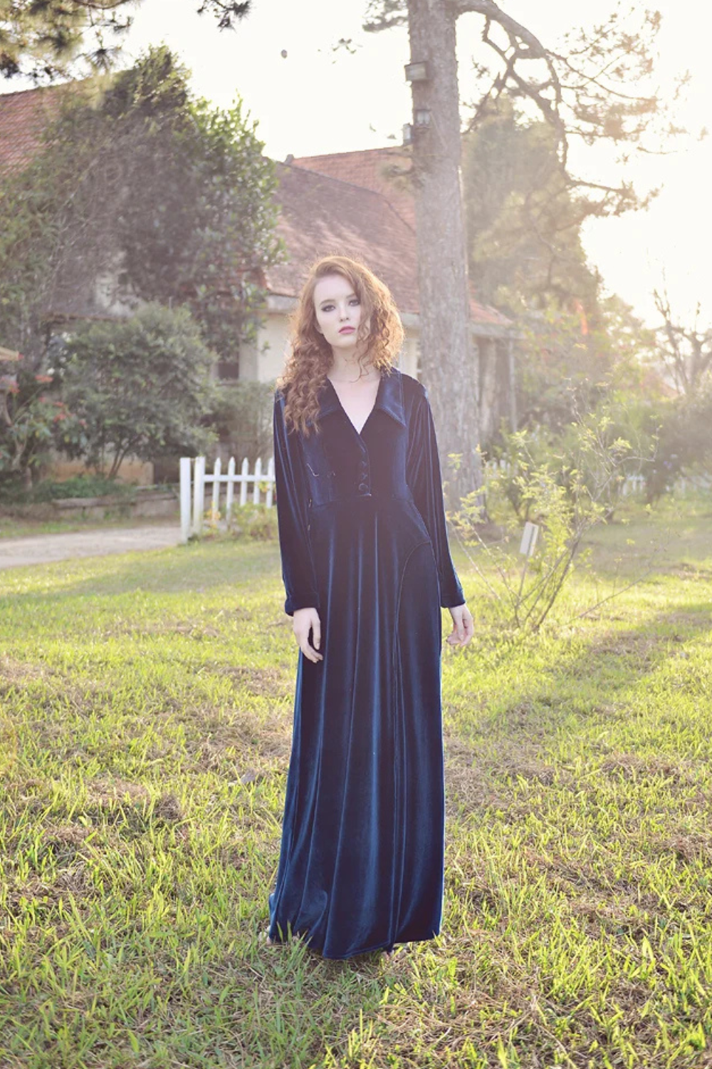 Velvet Dress - Velvet Dressing Gown - Long Dress Women