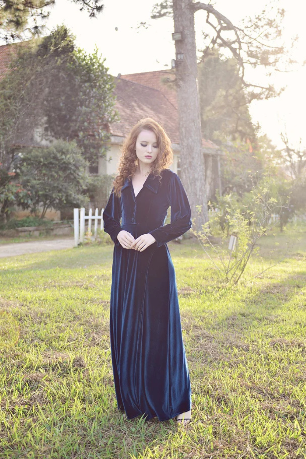 Velvet Dress - Velvet Dressing Gown - Long Dress Women