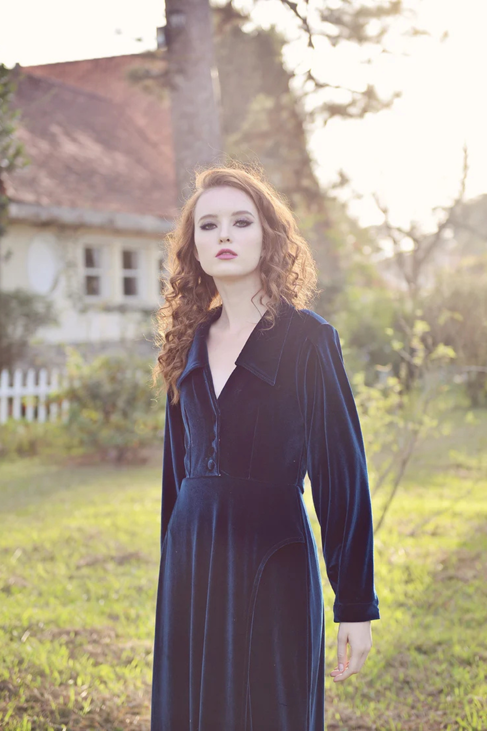 Velvet Dress - Velvet Dressing Gown - Long Dress Women