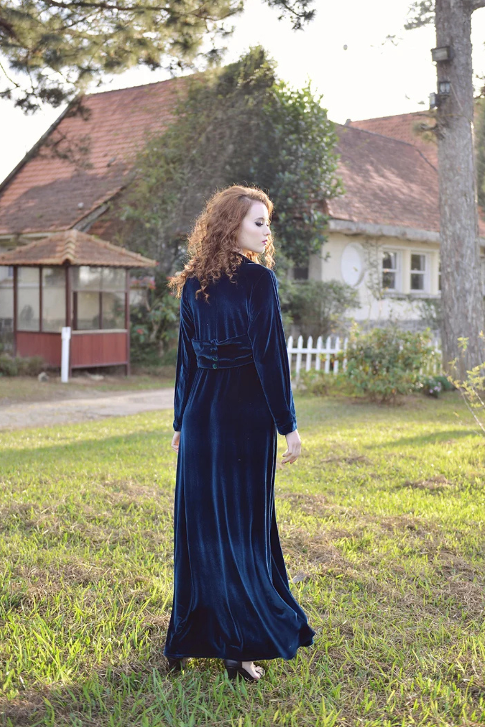 Velvet Dress - Velvet Dressing Gown - Long Dress Women