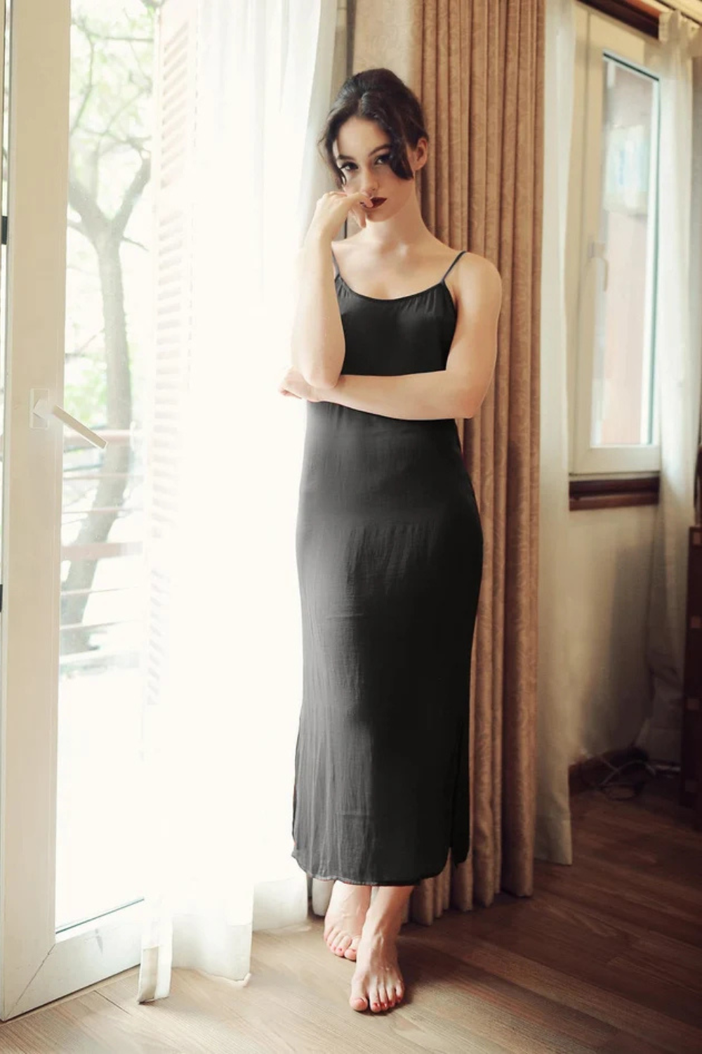 Midi Silk Slip Dress