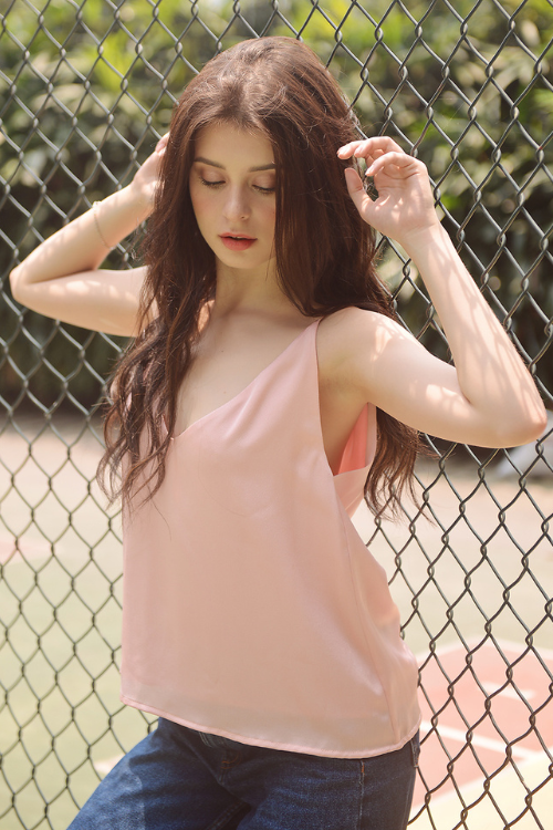 Women Silk Top - Silk Slip Top - Women Slip Top - Pink Silk Slip - Summer Silk Slip - Silk Top