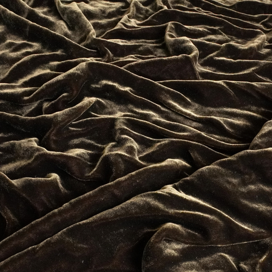 Silk Velvet by the yard in Mocha