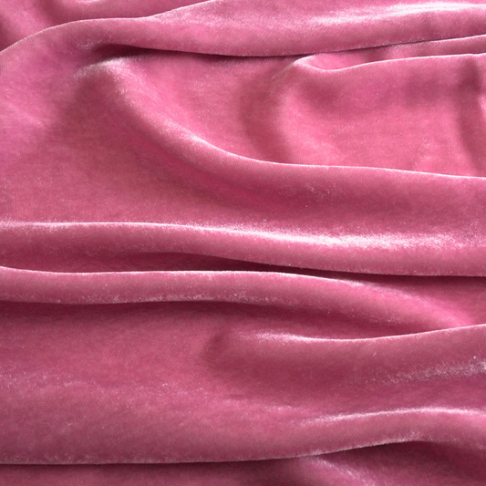 Silk Velvet by the yard in Pink